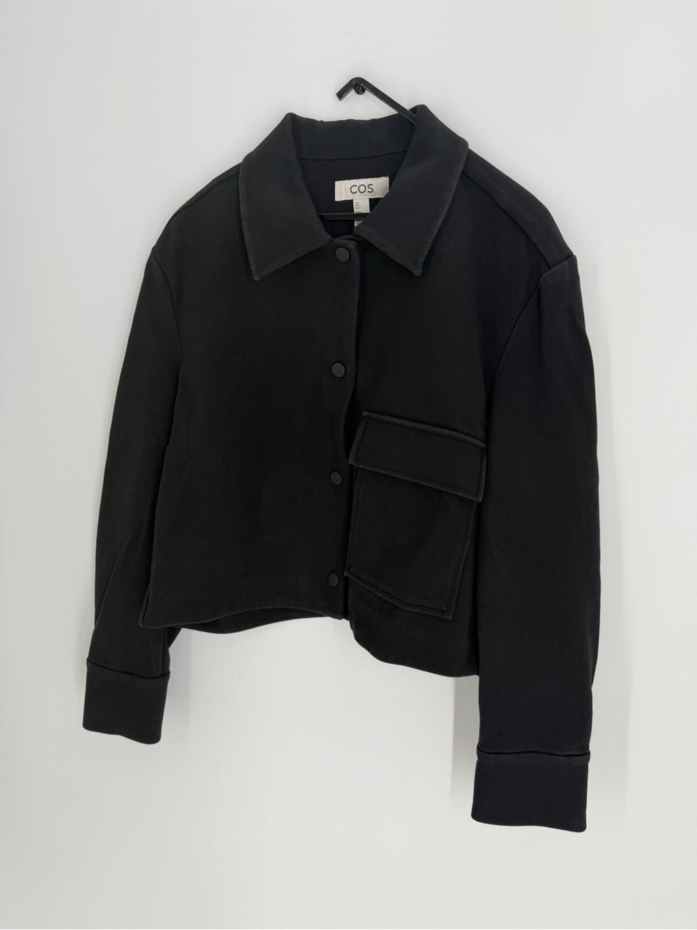 Cos Cropped Twill Jacket In Black - Picture 4 of 9